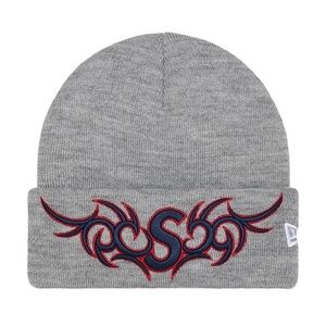 Supreme FW25 Tribal S Logo Beanie Gray Red Embroidery NWT